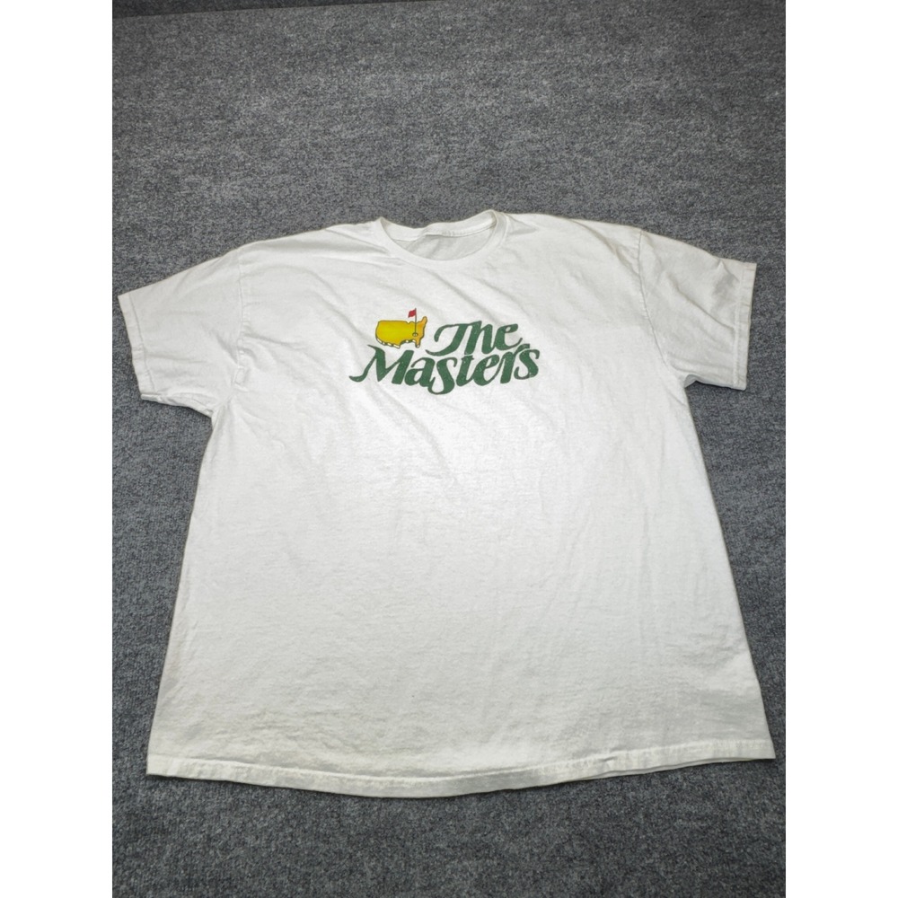 Masters Tournament Shirt Mens XXL White Big Logo Short Sleeve Tee Augusta ANGC